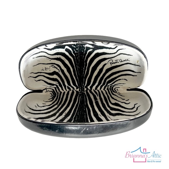 Roberto Cavealli Case Sunglasses Eye Glass Black Leather Hardshell Clamshell - Picture 4 of 7